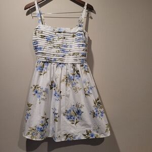 Altar'd State Blue and White Floral Fit-and-Flare Dress size Large